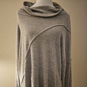 Grey Cowl Neck Long Sleeve Tunic Mullet Dress Size XL
